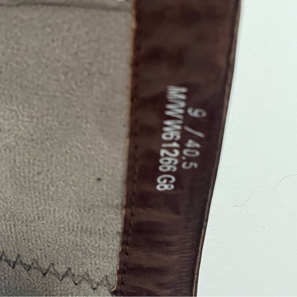 Born Brown Suede Leather Harlequin Heeled Boot Side Zip Stacked Heel Women’s 9 - Picture 9 of 12